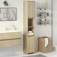 vidaXL Badrumsskåp sonoma-ek 30x30x183,5 cm spånskiva