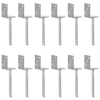 vidaXL Jordankare 12 st silver 8x6x30 cm galvaniserat stål