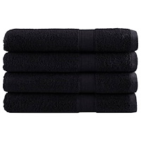 vidaXL Premium bastuhanddukar SOLUND 4 st svart 80x200 cm 600 gsm