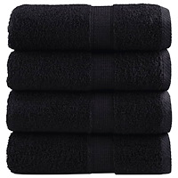 vidaXL Premium gästhanddukar SOLUND 4 st svart 30x50 cm 600 gsm