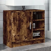 vidaXL Tvättställsskåp rökfärgad ek 63x29x55 cm konstruerat trä