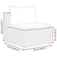 vidaXL Loungegrupp 10 delar med svarta dynor konstrotting