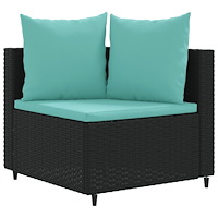 vidaXL Loungegrupp 10 delar med svarta dynor konstrotting
