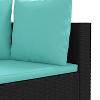 vidaXL Loungegrupp 10 delar med svarta dynor konstrotting