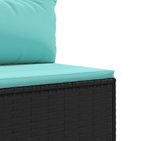 vidaXL Loungegrupp 10 delar med svarta dynor konstrotting