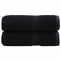 vidaXL Premium gästhanddukar SOLUND 2 st svart 30x50 cm 600 gsm