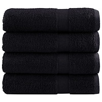 vidaXL Premium badhanddukar SOLUND 4 st svart 70x140 cm 600 gsm