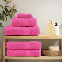 vidaXL Premium badhanddukar SOLUND 4 st rosa 70x140 cm 600 gsm