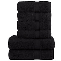 vidaXL Premium handdukar 6 st SOLUND svart 600 gsm