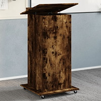 vidaXL Talarstol hjul & låda rökfärgad ek 55x55x107 cm konstruerat trä