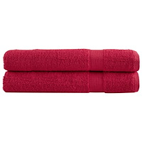 vidaXL Premium bastuhanddukar SOLUND 2 st röd 80x200 cm 600 gsm