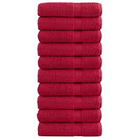 vidaXL Premium badhanddukar SOLUND 10 st röd 70x140 cm 600 gsm