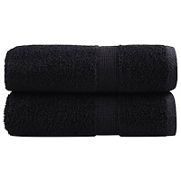 vidaXL Premium gästhanddukar SOLUND 2 st svart 30x30 cm 600 gsm
