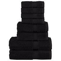 vidaXL Premium handdukar 8 st SOLUND svart 600 gsm