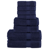vidaXL Premium handdukar 8 st SOLUND marinblå 600 gsm