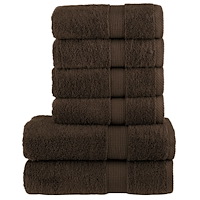 vidaXL Premium handdukar 6 st SOLUND brun 600 gsm