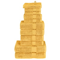 vidaXL Premium handdukar 12 st SOLUND guld 600 gsm