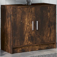 vidaXL Tvättställsskåp rökfärgad ek 63x29x55 cm konstruerat trä