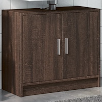 vidaXL Tvättställsskåp brun ek 63x29x55 cm konstruerat trä