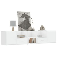 vidaXL Hörnskåp vit 200x40x45 cm konstruerat trä