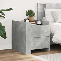 vidaXL Sängbord betonggrå 45x50x50 cm konstruerat trä