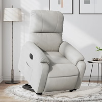 vidaXL Elektrisk reclinerfåtölj med uppresningshjälp mikrofibertyg