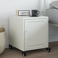 vidaXL Sängbord vit 36x39x43,5 cm stål
