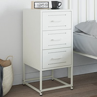 vidaXL Sängbord vit 36x39x78 cm stål