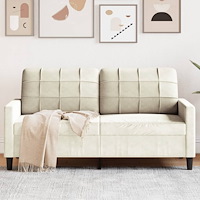 vidaXL Soffa 2-sits gräddvit 140 cm sammet