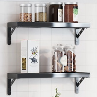vidaXL Hyllfästen 4 st 15x2,5x11,5 cm svart rostfritt stål