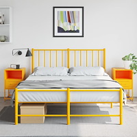 vidaXL Sängbord 2 st senapsgul 36x39x60,5 cm stål