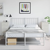 vidaXL Sängbord 2 st vit 36x39x78 cm stål