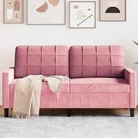 vidaXL Soffa 2-sits rosa 140 cm sammet