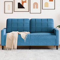 vidaXL 2-sitssoffa blå 140 cm sammet