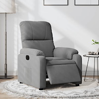 vidaXL Elektrisk reclinerfåtölj mörkgrå mikrofibertyg
