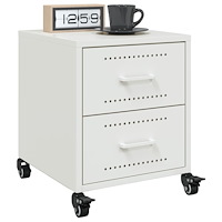 vidaXL Sängbord 2 st vit 36x39x43,5 cm stål