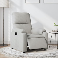 vidaXL Elektrisk reclinerfåtölj ljusgrå mikrofibertyg