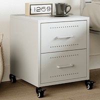 vidaXL Sängbord vit 36x39x43,5 cm stål