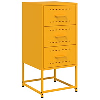 vidaXL Sängbord 2 st senapsgul 36x39x78 cm stål
