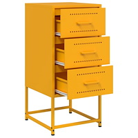 vidaXL Sängbord 2 st senapsgul 36x39x78 cm stål
