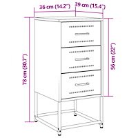 vidaXL Sängbord 2 st senapsgul 36x39x78 cm stål