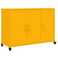 vidaXL Skänk senapsgul 100,5x39x72 cm stål