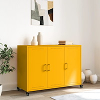 vidaXL Skänk senapsgul 100,5x39x72 cm stål