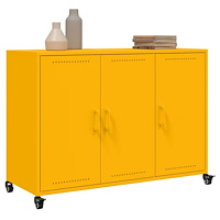 vidaXL Skänk senapsgul 100,5x39x72 cm stål
