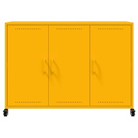 vidaXL Skänk senapsgul 100,5x39x72 cm stål