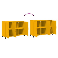 vidaXL Skänk senapsgul 100,5x39x72 cm stål
