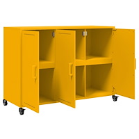 vidaXL Skänk senapsgul 100,5x39x72 cm stål