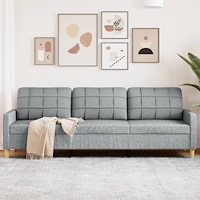 vidaXL 3-sitssoffa ljusgrå 210 cm tyg