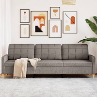 vidaXL 3-sitssoffa taupe 210 cm tyg