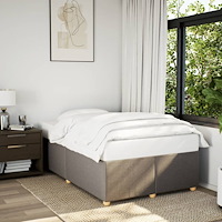 vidaXL Sängram utan madrass taupe 120x200 cm tyg